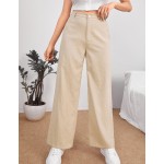 SHEIN PETITE 素色高腰春季長褲，適合嬌小女性