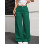SHEIN EZwear 女士带口袋阔腿宽松休闲百搭牛仔裤