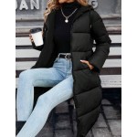 SHEIN Frenchy 秋冬女士无袖纯黑色长款保暖棉服