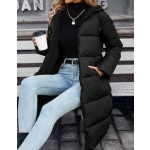SHEIN Frenchy 秋冬女士无袖纯黑色长款保暖棉服