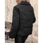 SHEIN LUNE 女士黑色休闲户外徒步运动加厚短款棉服外套，秋冬款