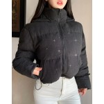 DAZY 女款純色前拉鍊長袖連帽冬季夾克外套 秋季